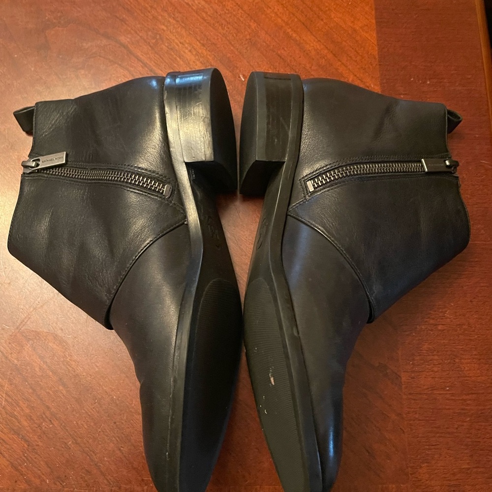 Black Leather Ankle Boots with Buckle - Picture 2 of 6